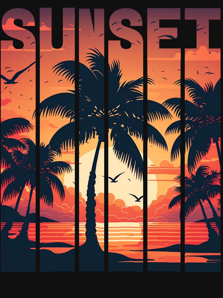 Stunning Retro Sunset by MixArkArt T-Shirts, Hoodie, Sweatshirt | BlankRebels.com (Image 3)