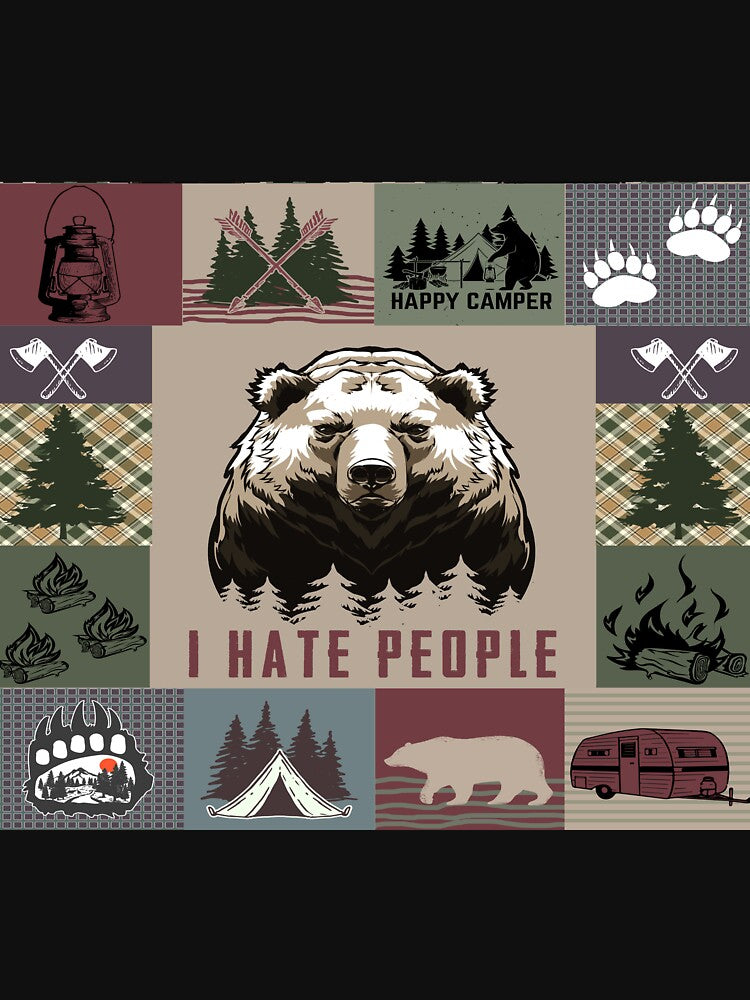 Camping Bear I Hate People by AverilArt T-Shirts, Hoodie, Sweatshirt | BlankRebels.com (Image 3)