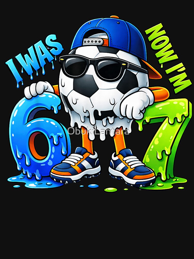 I Was 6 Now Im 7 Soccer Ball Cool 7th Birthday by ObukiLantara