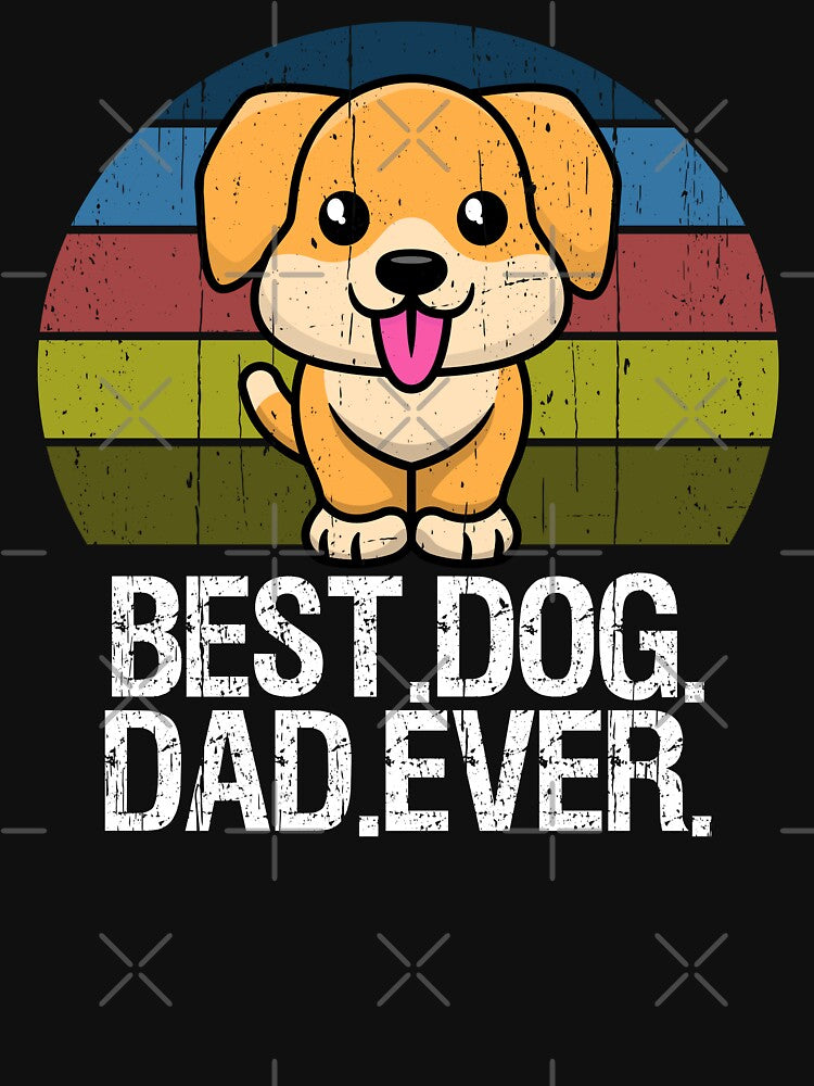 Best.Dog.Dad.Ever. distressed vintage sunset by Happy Puppy Print On Demand T-Shirts, Hoodie, Sweatshirt (Image 3)