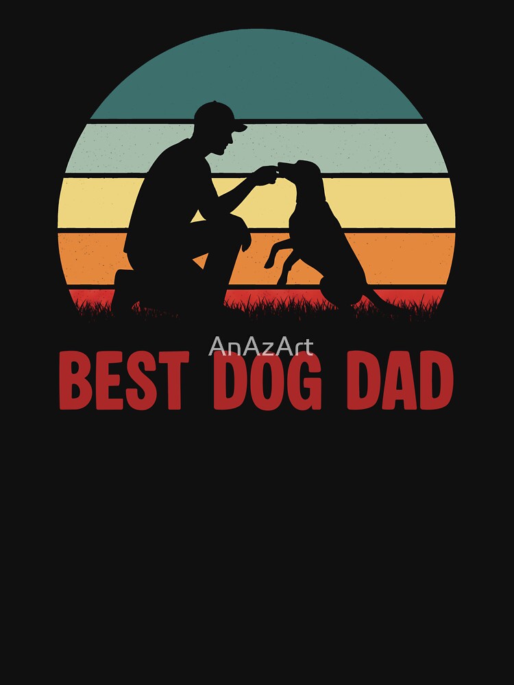 Best Dog Dad | Retro Sunset Pet Lover by AnAzArt T-Shirts, Hoodie, Sweatshirt | BlankRebels.com (Image 3)
