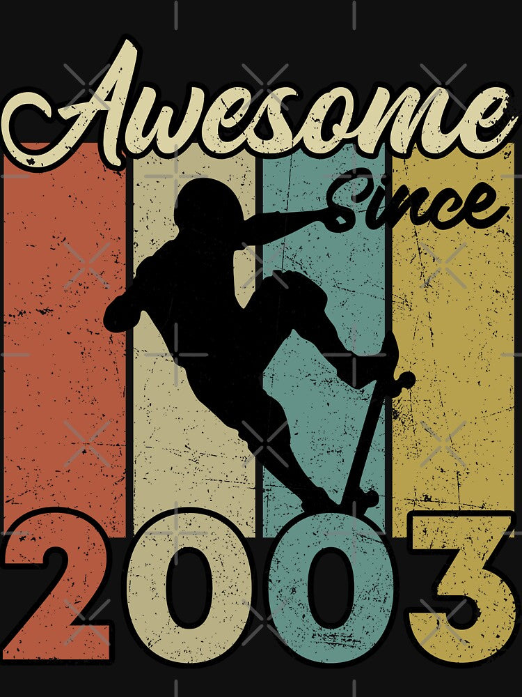 19th Birthday Awesome Since 2003 Skateboard 19 Years Old by TheWildStyle T-Shirts, Hoodie, Sweatshirt (Image 3)