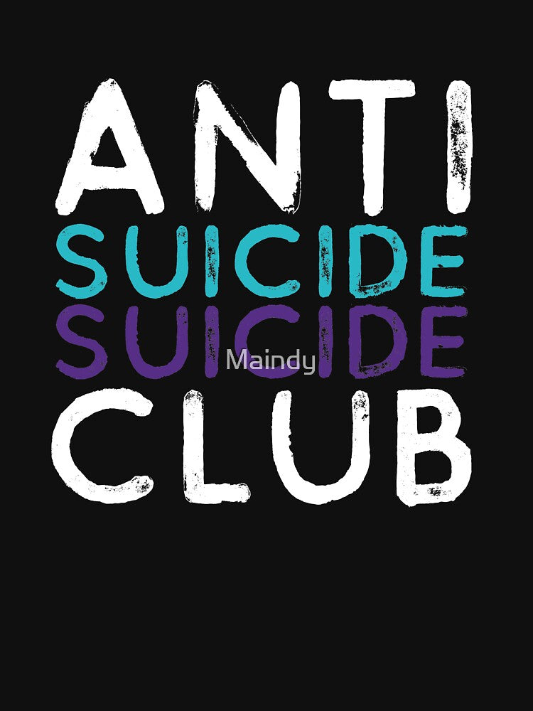Anti Suicide Club T-shirt Suicide Prevention T-shirt Purple and Blue Ribbon T-shirt by Maindy Hoodie, Sweatshirt (Image 3)
