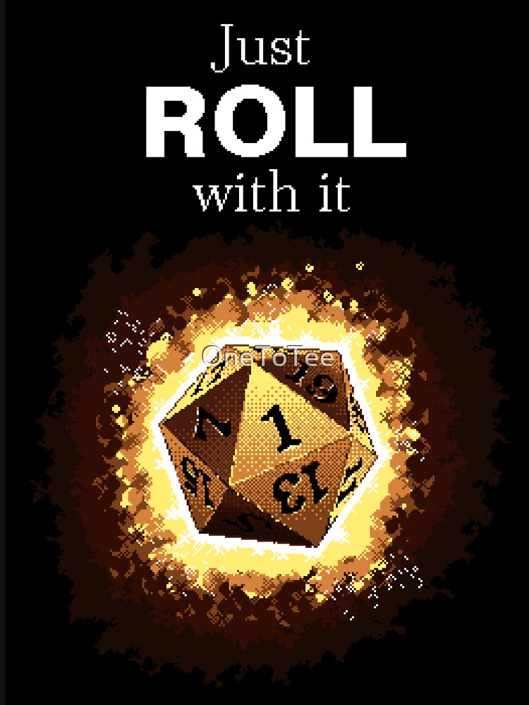 Just Roll With It Retro D20 Gold Dice by OneToTee T-Shirts, Hoodie, Sweatshirt | BlankRebels.com (Image 3)