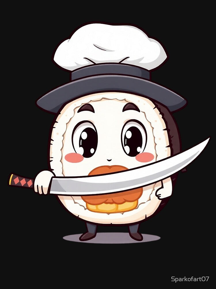 Kawaii Sushi Master T-Shirt – Japanese Anime Food by Sparkofart07 Hoodie, Sweatshirt | BlankRebels.com (Image 3)