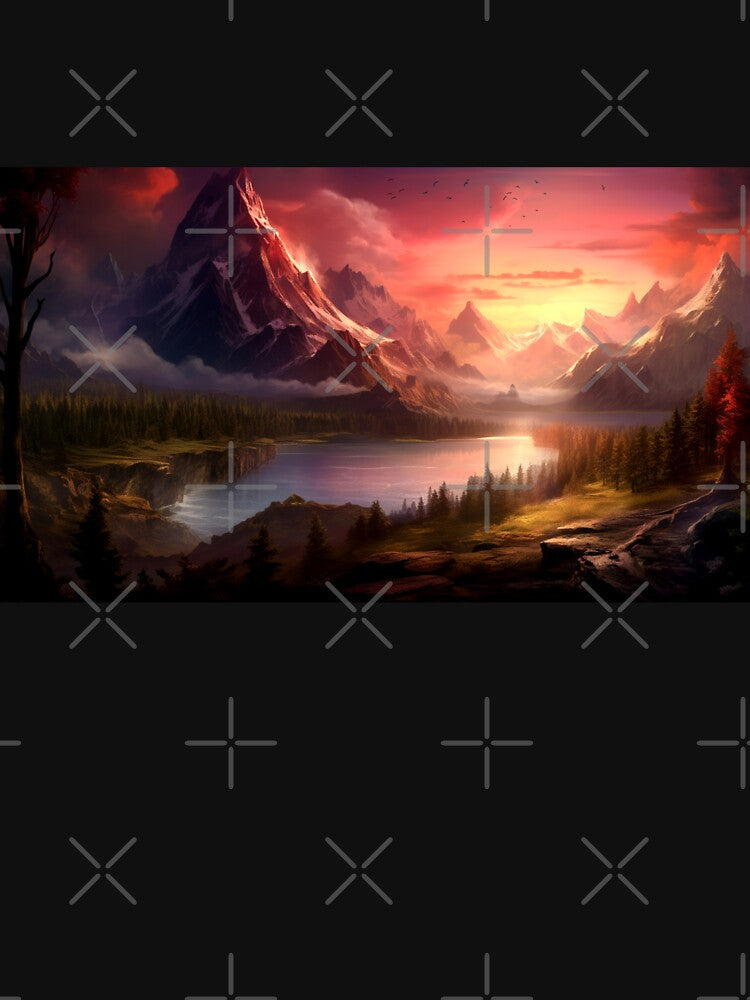 Fantasy Landscape - Towering Mountain Peaks by Fantasy Masterpiece T-Shirts, Hoodie, Sweatshirt | BlankRebels.com (Image 3)