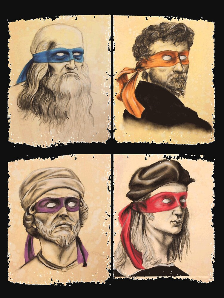 Funny Italian Artists Turtles Art Lovers Gift Renaissance Ninja Artists for women men Classic T Shir by... (Image 3)