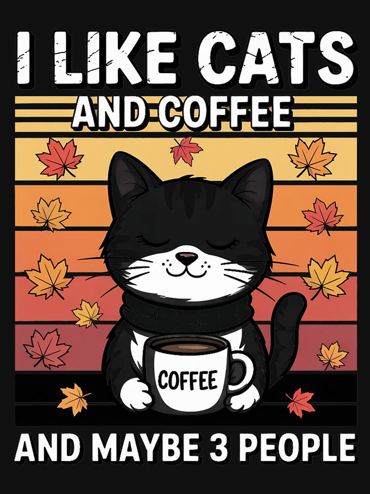 I Like Cats And Coffee And Maybe 3 People , Cats Lover by demarioTTS T-Shirts, Hoodie, Sweatshirt | BlankRebels.com (Image 3)