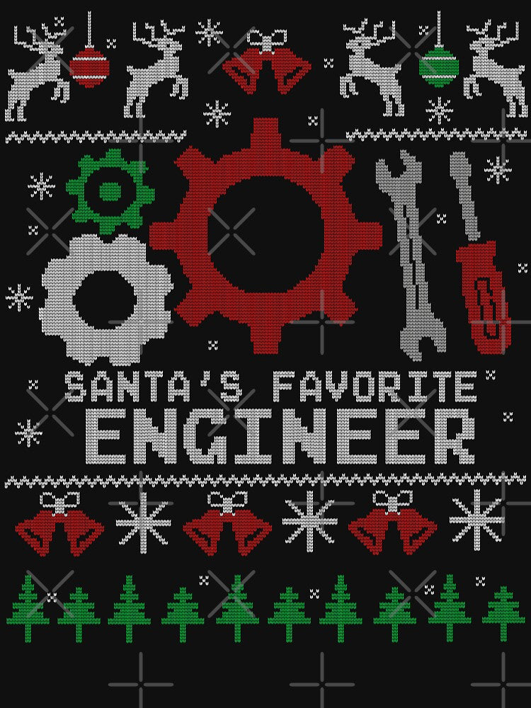 Santa's Favorite Engineer Ugly Christmas by Nerd Shizzle T-Shirts, Hoodie, Sweatshirt | BlankRebels.com (Image 3)