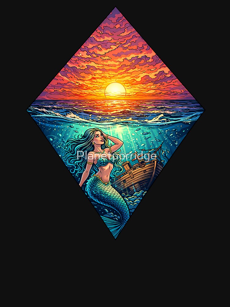 Beautiful Mermaid Sunset Art by Planetporridge T-Shirts, Hoodie, Sweatshirt | BlankRebels.com (Image 3)