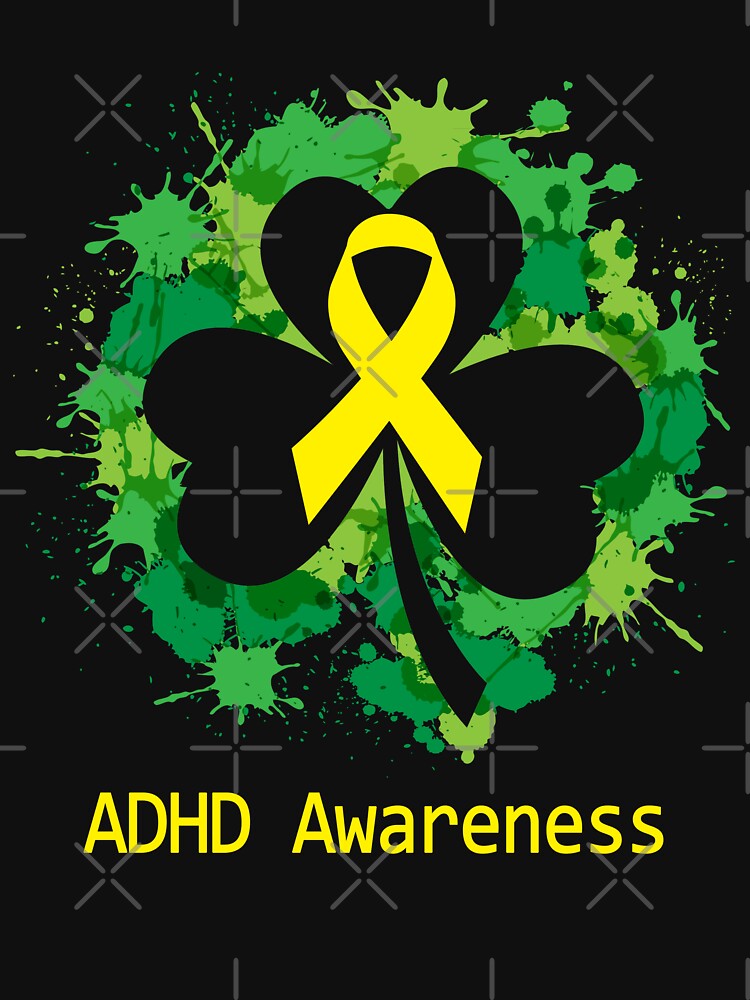ADHD Awareness Clover Ribbon Happy Patricks Day Support ADHD Warrior Gifts by Tammyilaria T-Shirts, Hoodie,... (Image 3)