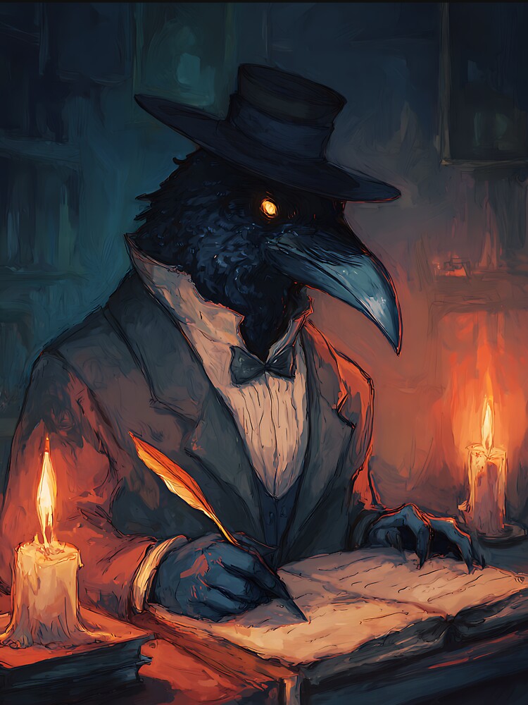 Dark Academia Art: Raven's Ancient Manuscript by bapupa T-Shirts, Hoodie, Sweatshirt | BlankRebels.com (Image 3)
