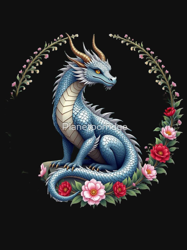 Dragon And Flowers Artwork by Planetporridge T-Shirts, Hoodie, Sweatshirt | BlankRebels.com (Image 3)