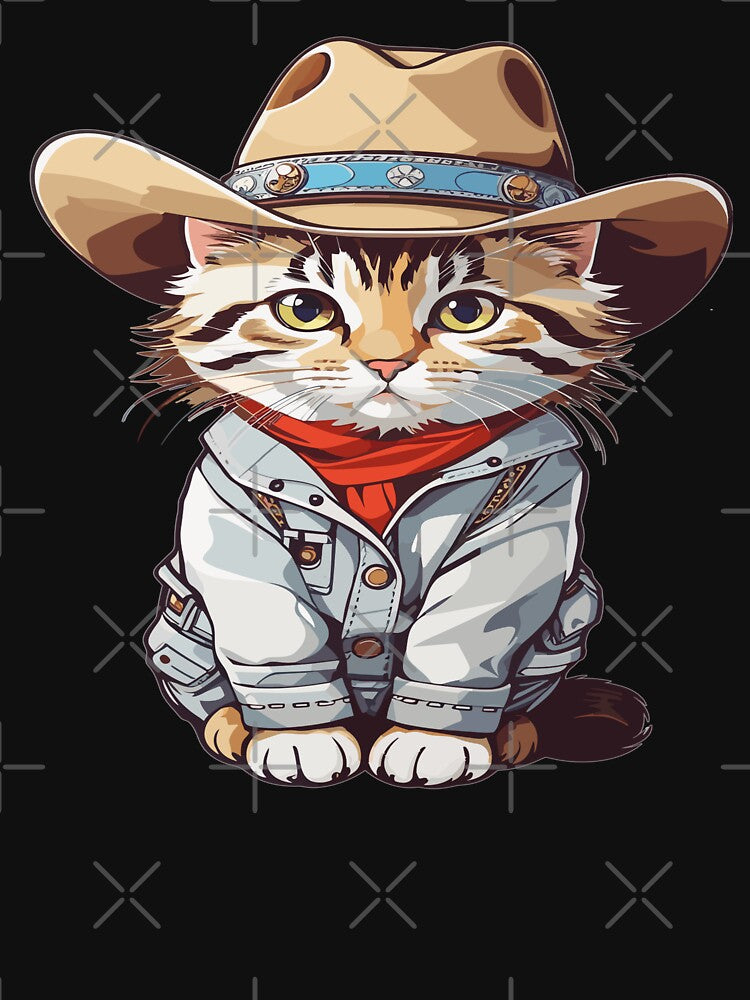 Meowdy Cute Cat with a Cowboy Hat by YueHeng Creates ⭐⭐⭐⭐⭐ T-Shirts, Hoodie, Sweatshirt | BlankRebels.com (Image 3)