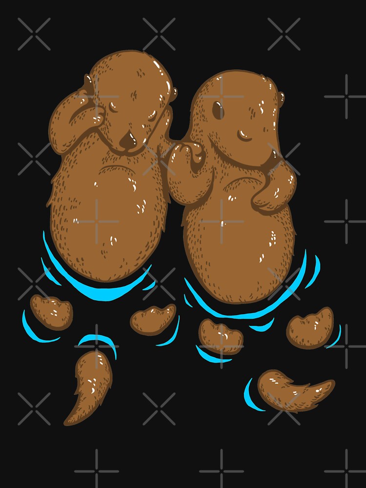 Two Otters Holding Hands by teesfineart T-Shirts, Hoodie, Sweatshirt | BlankRebels.com (Image 3)