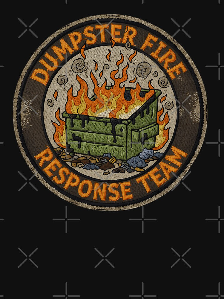 Dumpster Fire Response Team – Funny Chaos Humor Badge | Sarcastic by Cree8if T-Shirts, Hoodie, Sweatshirt (Image 3)