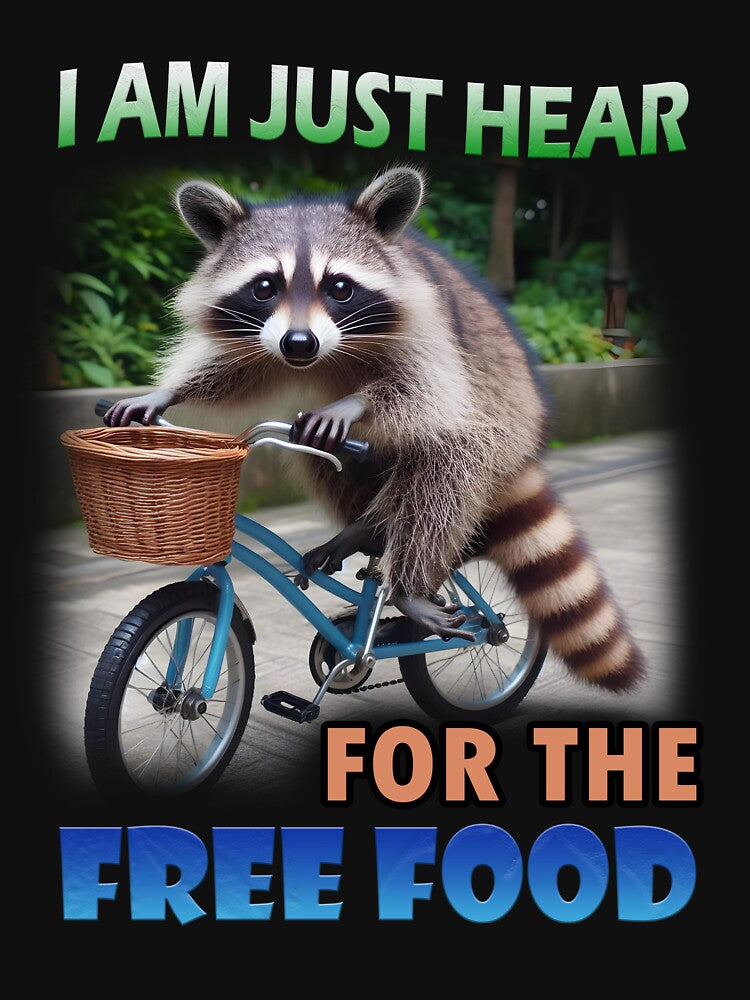 Raccoon Trash Panda - Just here for the free food by peanut tee Hoodie, Sweatshirt | BlankRebels.com (Image 3)