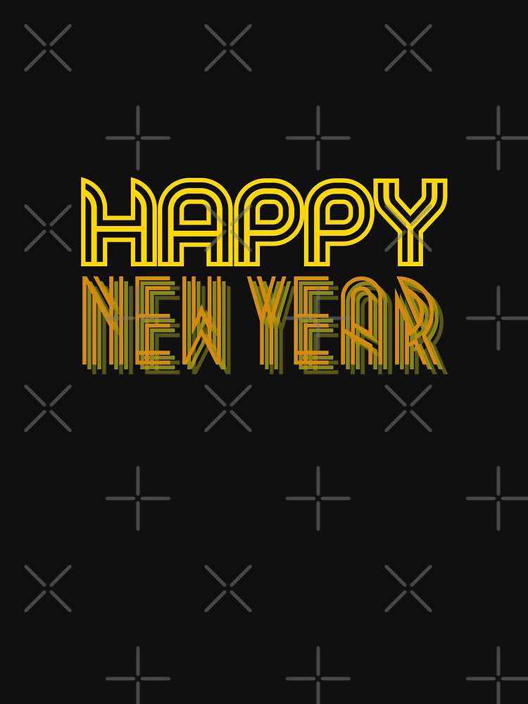Happy New Year Orange Neon Style Reflection by trendingatees T-Shirts, Hoodie, Sweatshirt | BlankRebels.com (Image 3)