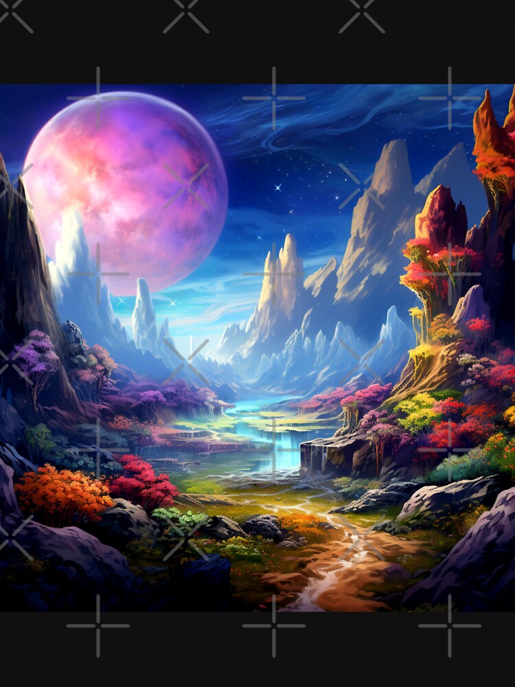 Fantasy Landscape - Gumball Moon Valley by Fantasy Masterpiece T-Shirts, Hoodie, Sweatshirt | BlankRebels.com (Image 3)