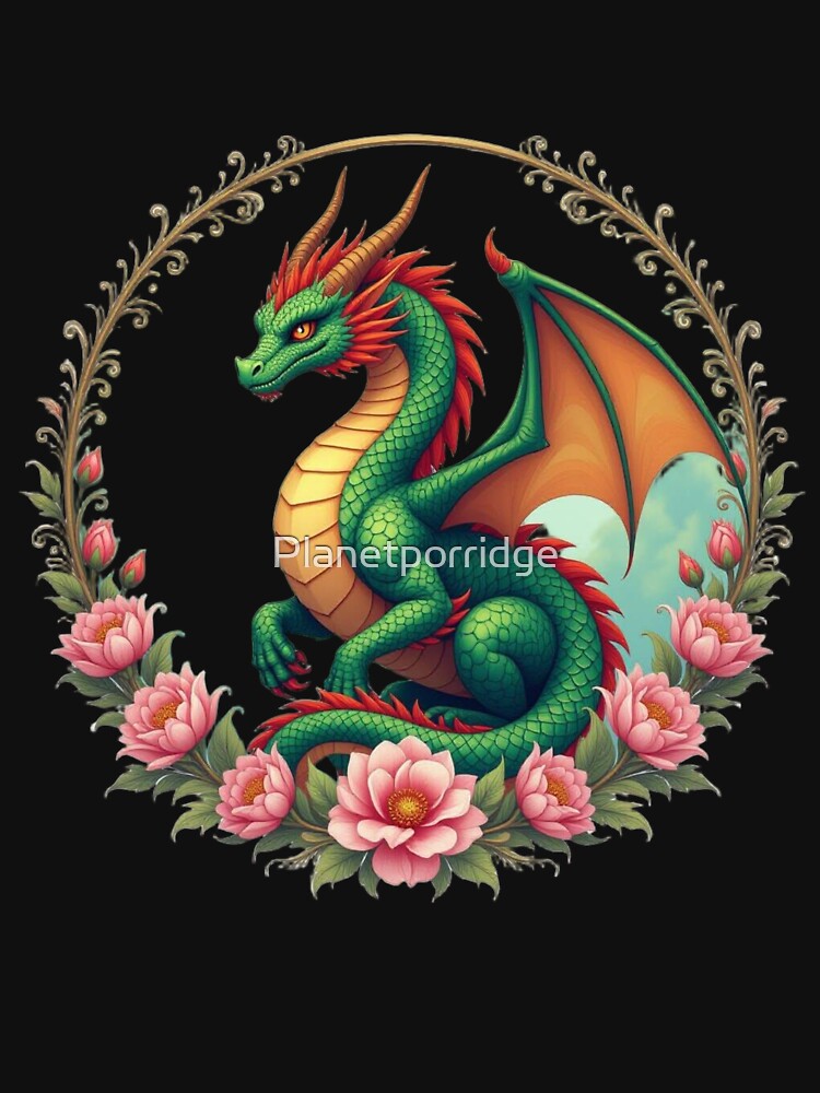 Dragon Flowers Art by Planetporridge T-Shirts, Hoodie, Sweatshirt | BlankRebels.com (Image 3)