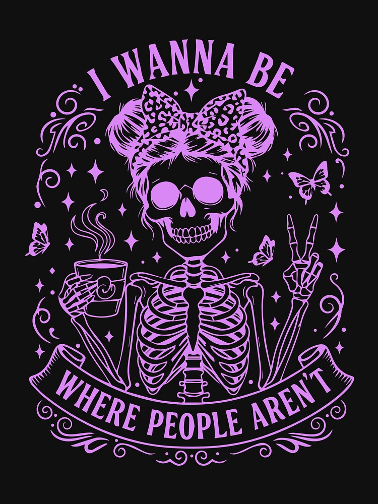 Introvert Skeleton Coffee Peace Sign by DesignsDominus T-Shirts, Hoodie, Sweatshirt | BlankRebels.com (Image 3)