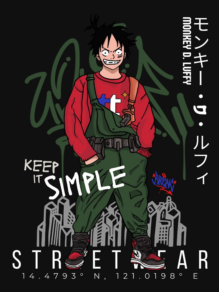 Luffy Streetwear by ElenaLehner T-Shirts, Hoodie, Sweatshirt | BlankRebels.com (Image 3)