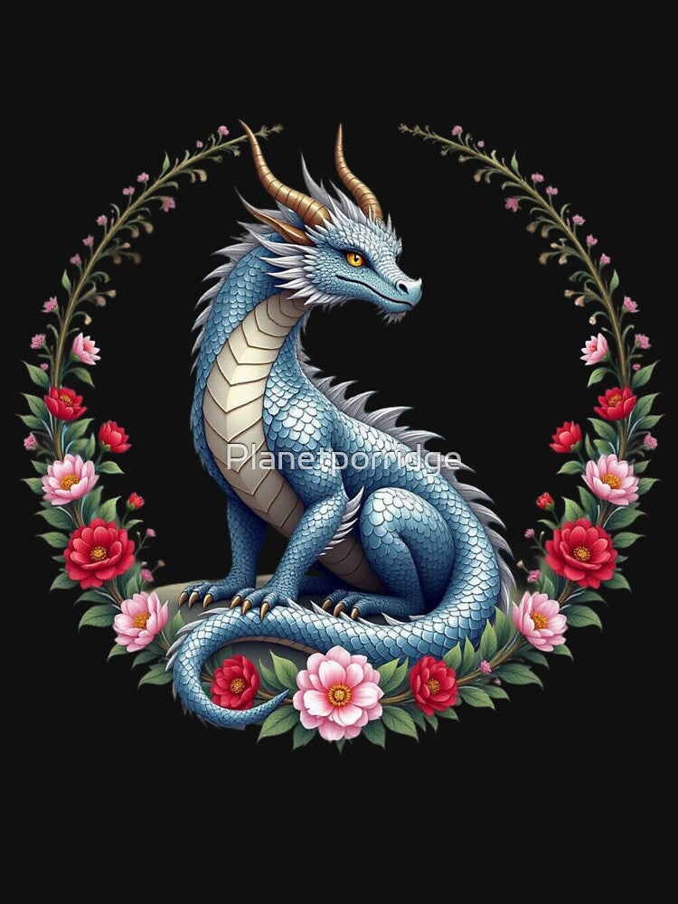 Dragon And Flowers Art by Planetporridge T-Shirts, Hoodie, Sweatshirt | BlankRebels.com (Image 3)