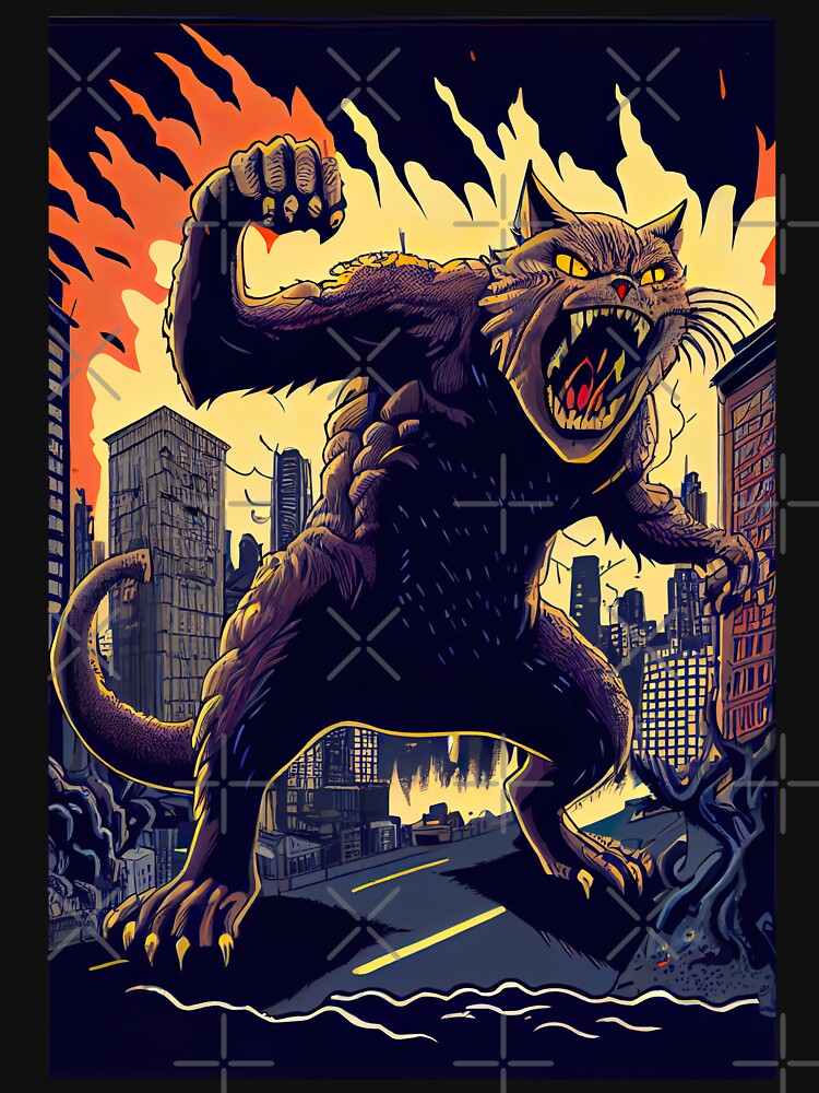Giant Angry Cat attacking a city by KoolArtDistrict T-Shirts, Hoodie, Sweatshirt | BlankRebels.com (Image 3)