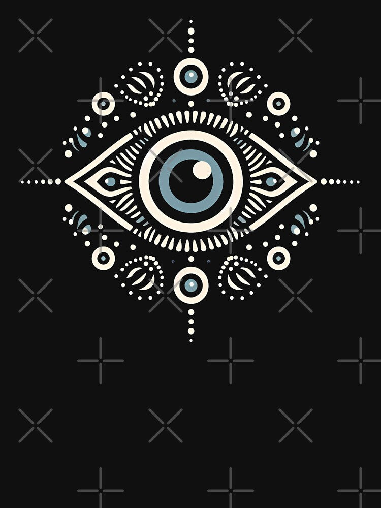 "Greek Evil Eye" Symbol  (Blue Background) by MusesWhispers T-Shirts, Hoodie, Sweatshirt | BlankRebels.com (Image 3)
