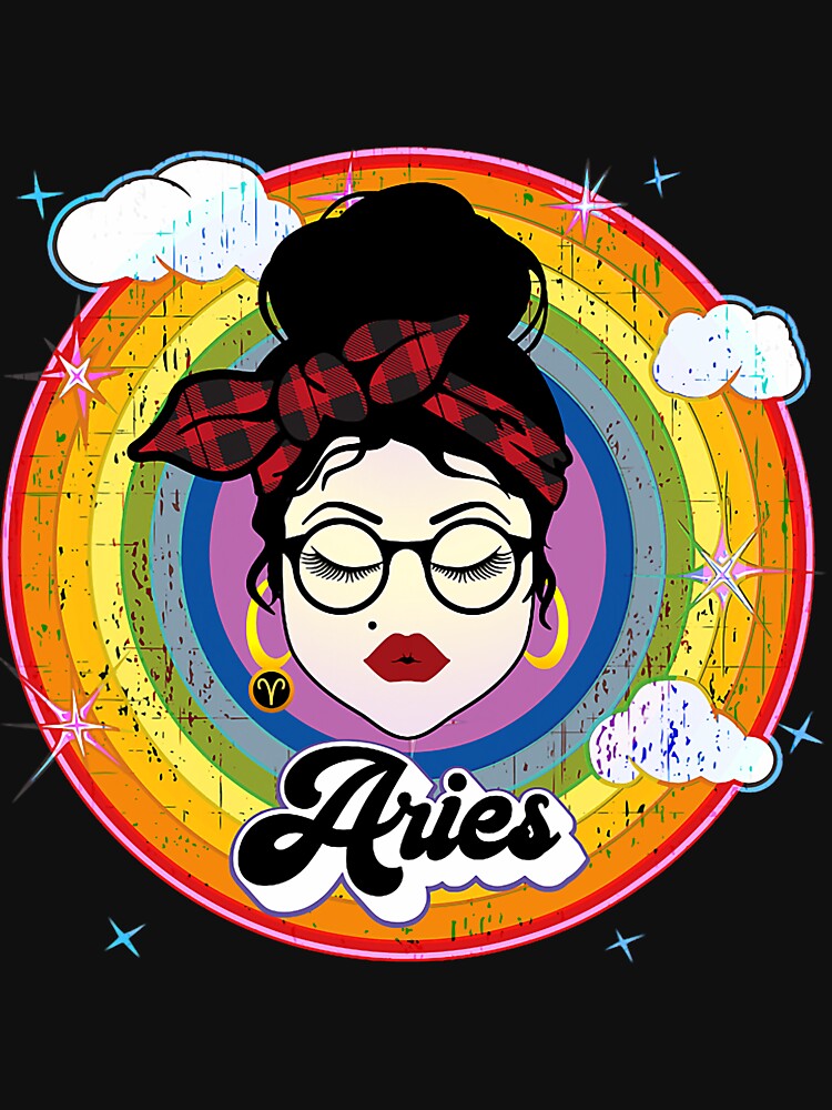 Aries Star Sign Girl Hair Bun Astrology Retro Vintage by monteith3 T-Shirts, Hoodie, Sweatshirt | BlankRebels.com (Image 3)