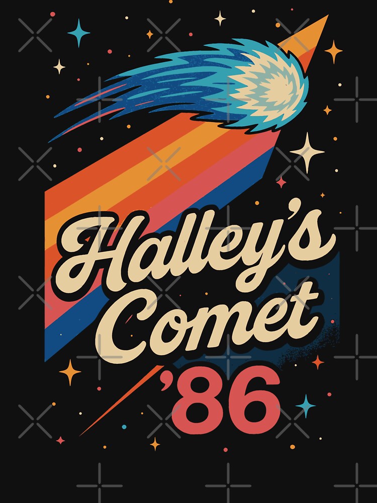 Halley’s Comet 1986 Retro Space Lover Design by JackCurtis1991