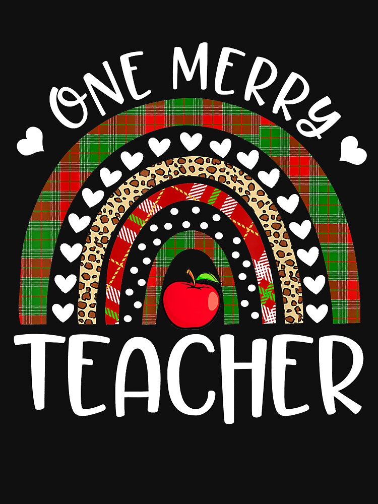 One Merry Teacher Christmas Rainbow by larryscott84 T-Shirts, Hoodie, Sweatshirt | BlankRebels.com (Image 3)