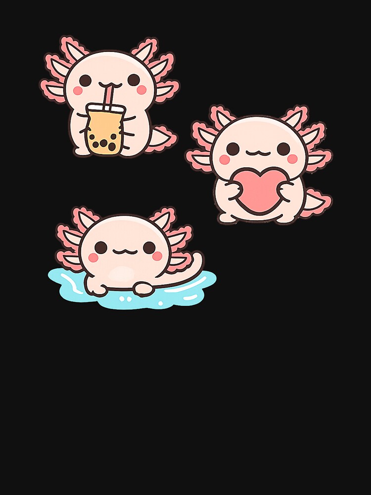 Three Axolotl, three atmospheres: matcha, love, and tranquility. by Ach&Koor T-Shirts, Hoodie, Sweatshirt (Image 3)