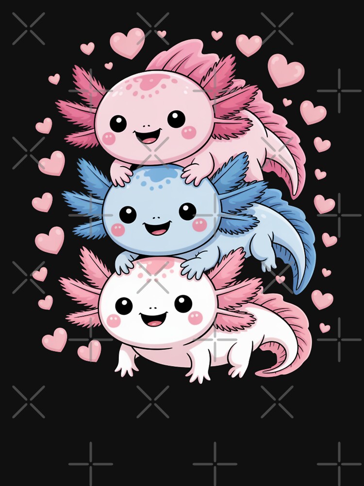 Axolotl Stack Cute Kawaii Animal Lover by Gogetgiggles T-Shirts, Hoodie, Sweatshirt | BlankRebels.com (Image 3)
