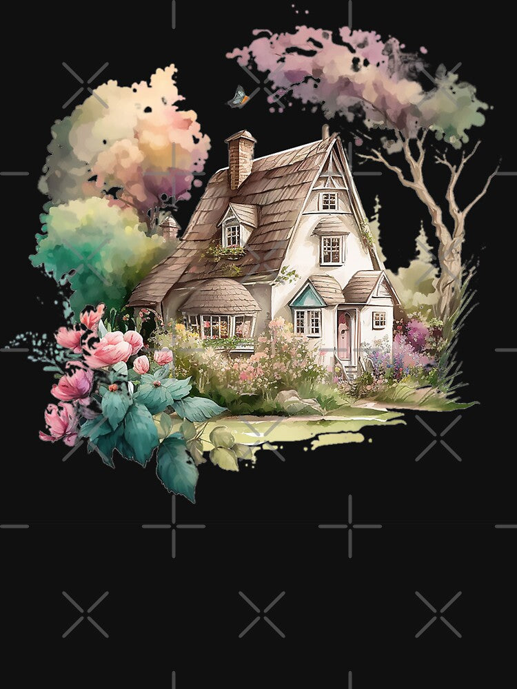 Flowery Cottagecore Scenery - Pastel Watercolor - Cottage Living by Top Seller ⭐⭐⭐⭐⭐ 5/5 T-Shirts, Hoodie,... (Image 3)