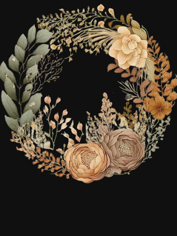 Boho Inspired Floral Print T-Shirt by iDezine GD