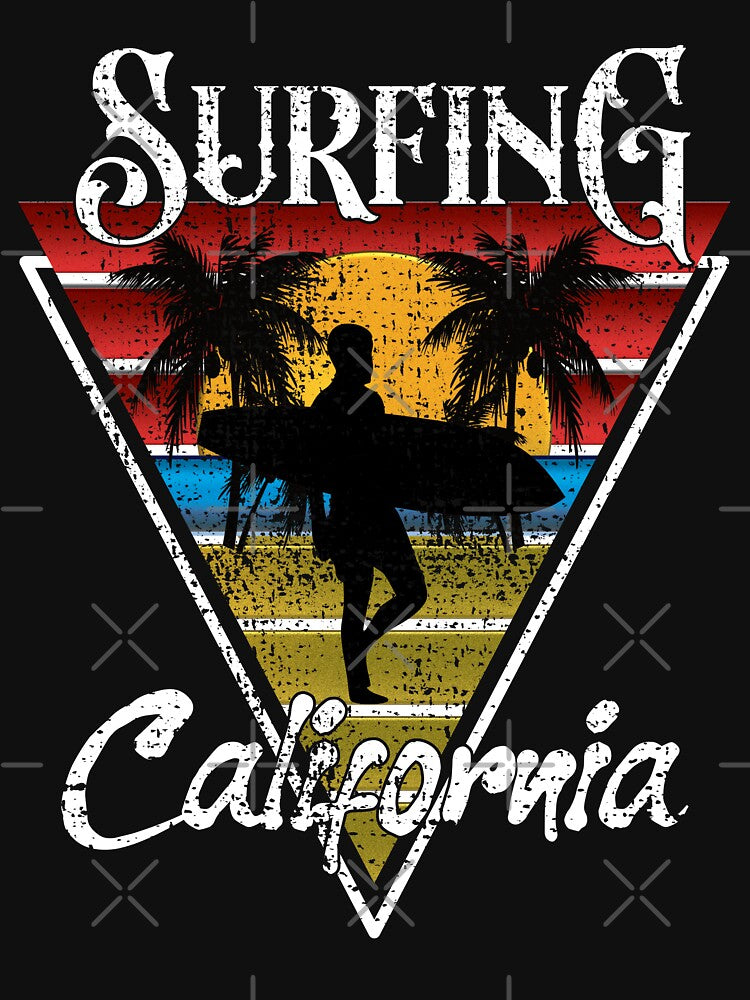 Vintage Surfing Guy California Beaches Surf Cali Beach Bum by CharJens T-Shirts, Hoodie, Sweatshirt (Image 3)