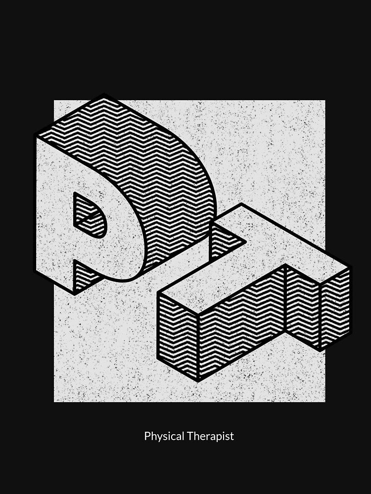 PT Physical Therapist Geometric Letters Graphic Tee by FreshMedThreads Hoodie, Sweatshirt | BlankRebels.com (Image 3)