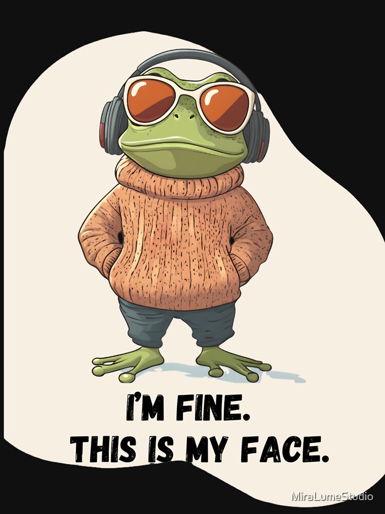 Cool Frog Wearing Headphones – Cozy Aesthetic Meme Illustration by MiraLumeStudio T-Shirts, Hoodie, Sweatshirt (Image 3)