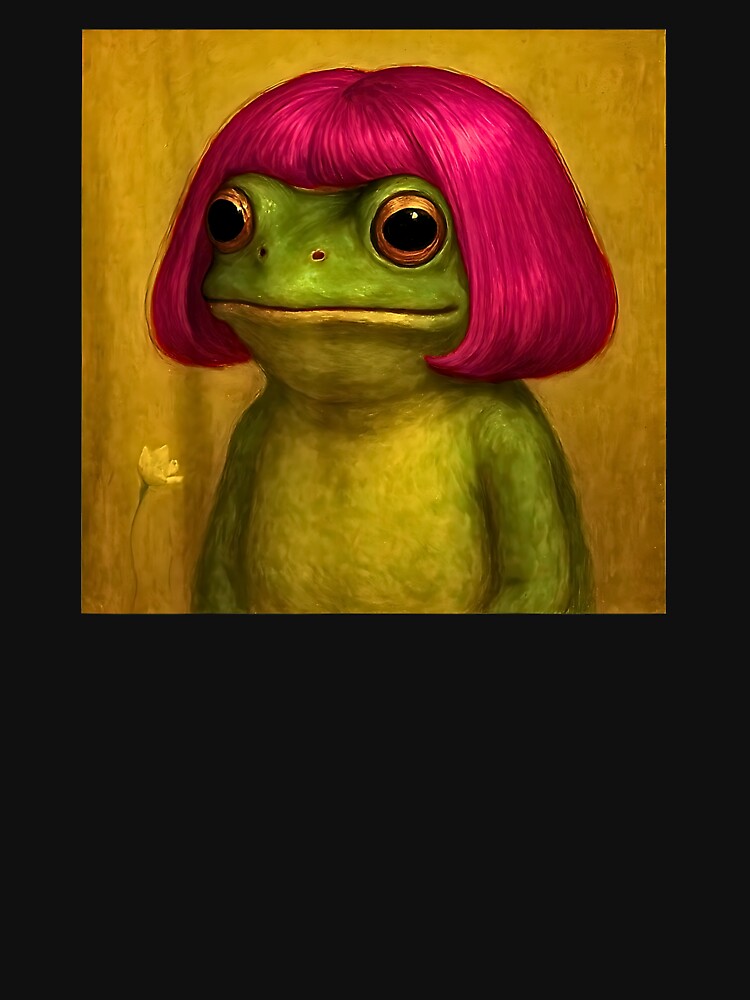 funny frog girl bob hair meme art by FerminVigo T-Shirts, Hoodie, Sweatshirt | BlankRebels.com (Image 3)