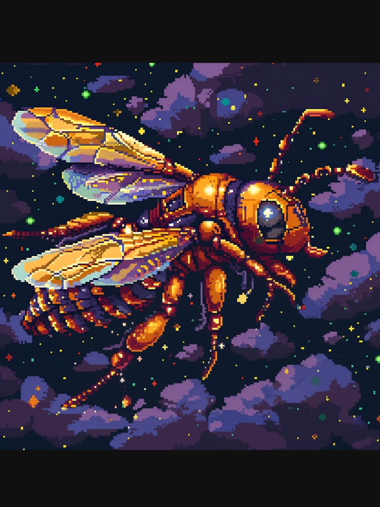 Cosmic Bee Pixel Art T-Shirts, Hoodie, Sweatshirt