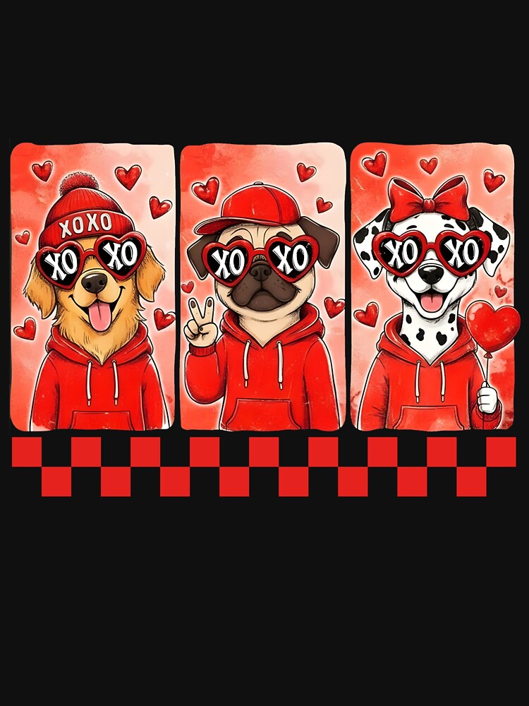 XOXO Valentine's Day Dogs Cute Puppy Valentine by KroghDs T-Shirts, Hoodie, Sweatshirt | BlankRebels.com (Image 3)