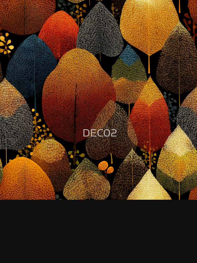 Boho Leaves Textured Designs In Fall Golden Hues by DEC02 T-Shirts, Hoodie, Sweatshirt | BlankRebels.com (Image 3)