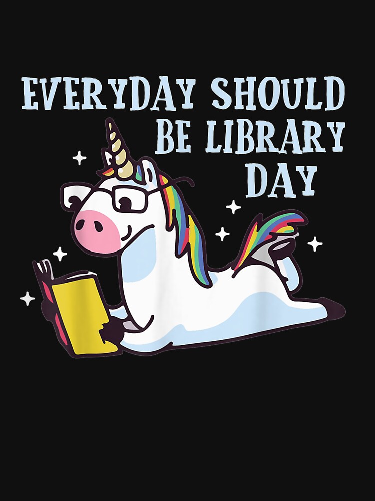 Cute Unicorn Reading Book Librarian Lover Library 2019 Gift T Shirt by ShayDuffin Hoodie, Sweatshirt (Image 3)