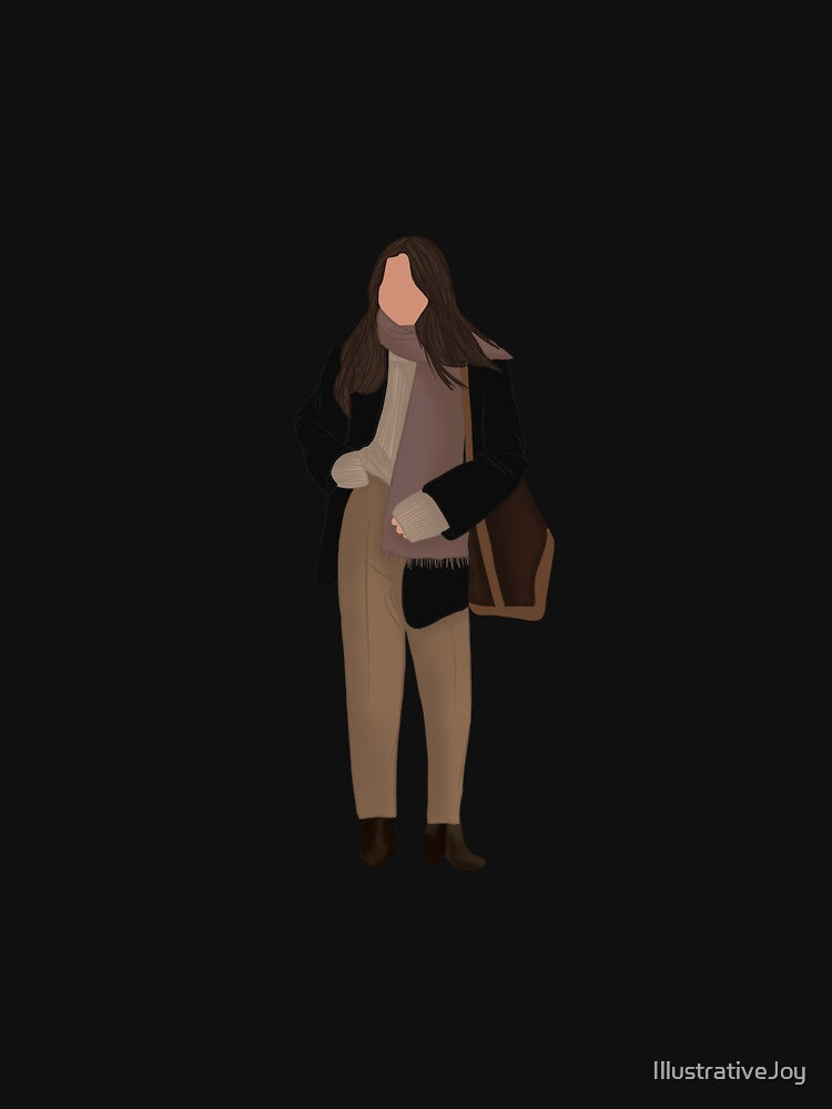 Winter Aesthetic Neutral Tones Fashion Girl by IllustrativeJoy T-Shirts, Hoodie, Sweatshirt | BlankRebels.com (Image 3)