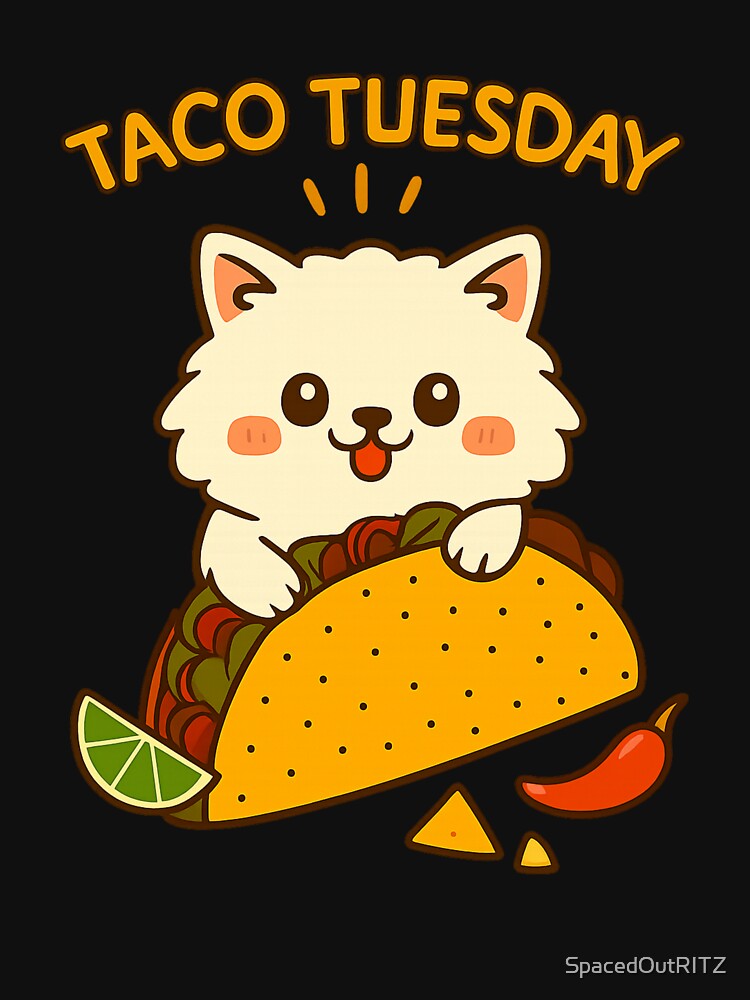 Taco Tuesday kitty on duty by SpacedOutRITZ T-Shirts, Hoodie, Sweatshirt | BlankRebels.com (Image 3)