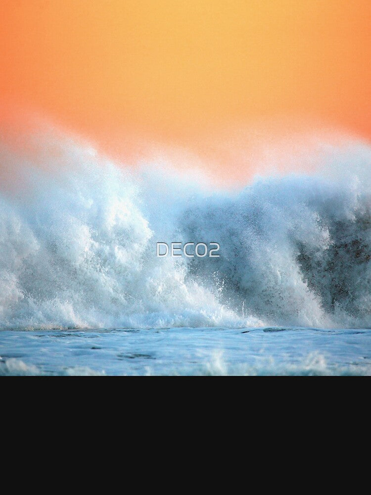 Dramatic Ocean Waves And Foamy Surf Under Tangerine Sunset by DEC02 T-Shirts, Hoodie, Sweatshirt | BlankRebels.com (Image 3)