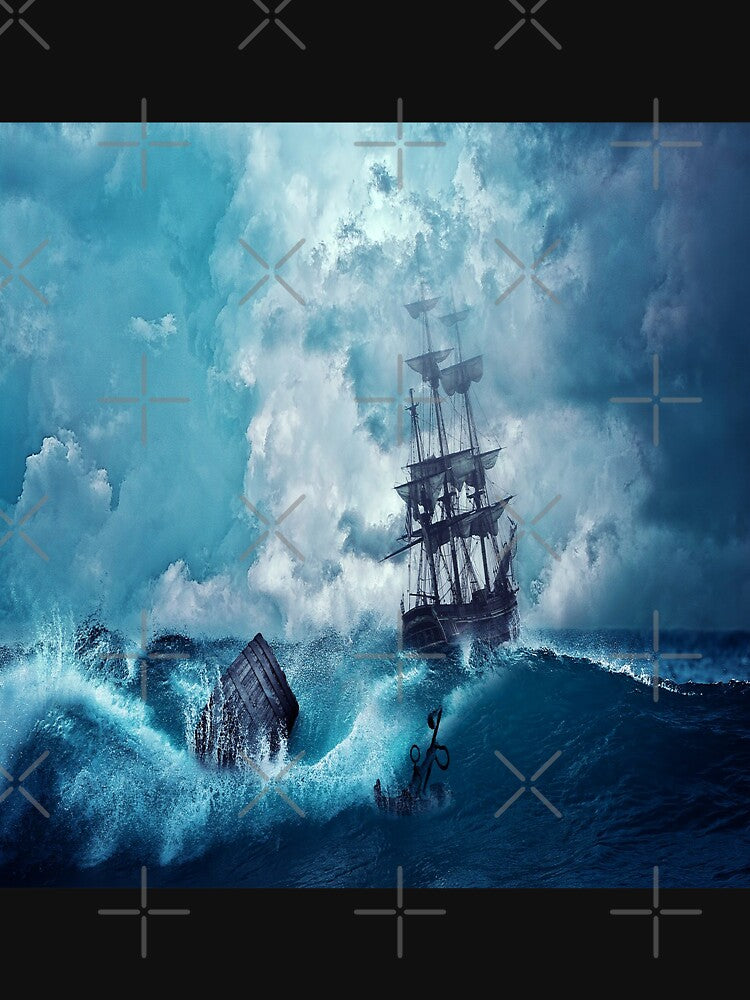 Copy of Copy of Blue Ocean storm ship by MousaObaid T-Shirts, Hoodie, Sweatshirt | BlankRebels.com (Image 3)