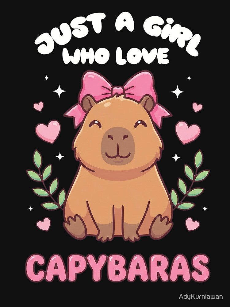 Just A Girl Who Loves Capybaras Kawaii by AdyKurniawan T-Shirts, Hoodie, Sweatshirt | BlankRebels.com (Image 3)