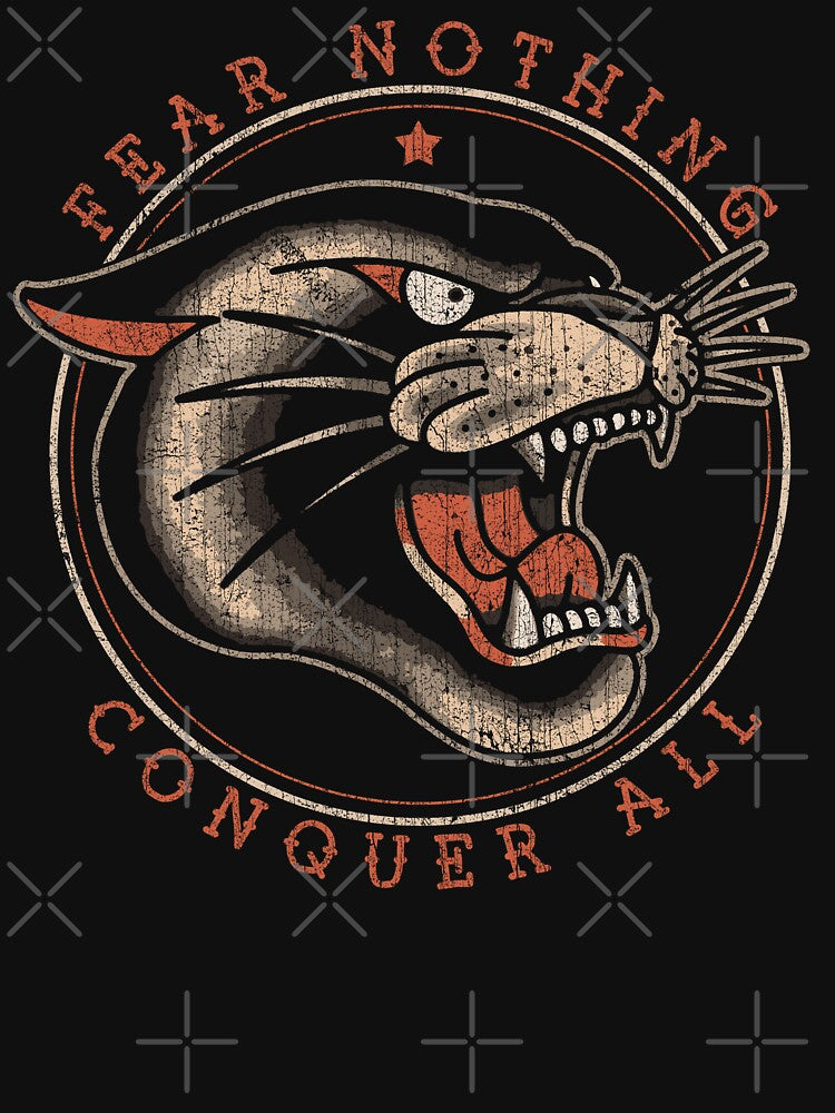 Fear Nothing, Old School Panther Tattoo Design by Proverbial Wisdom Design T-Shirts, Hoodie, Sweatshirt (Image 3)